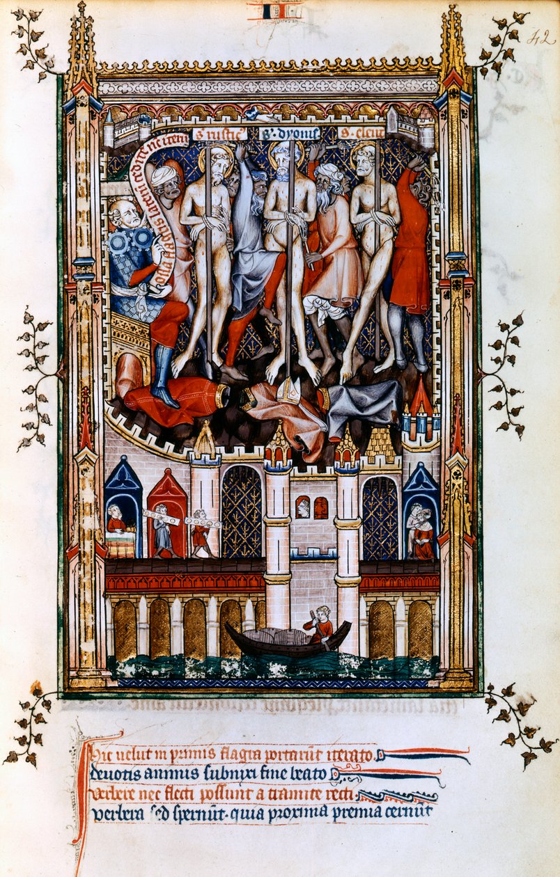 Flagelering av St Denis, St Rusticus og St Eleutherius, 1317 av Unbekannt