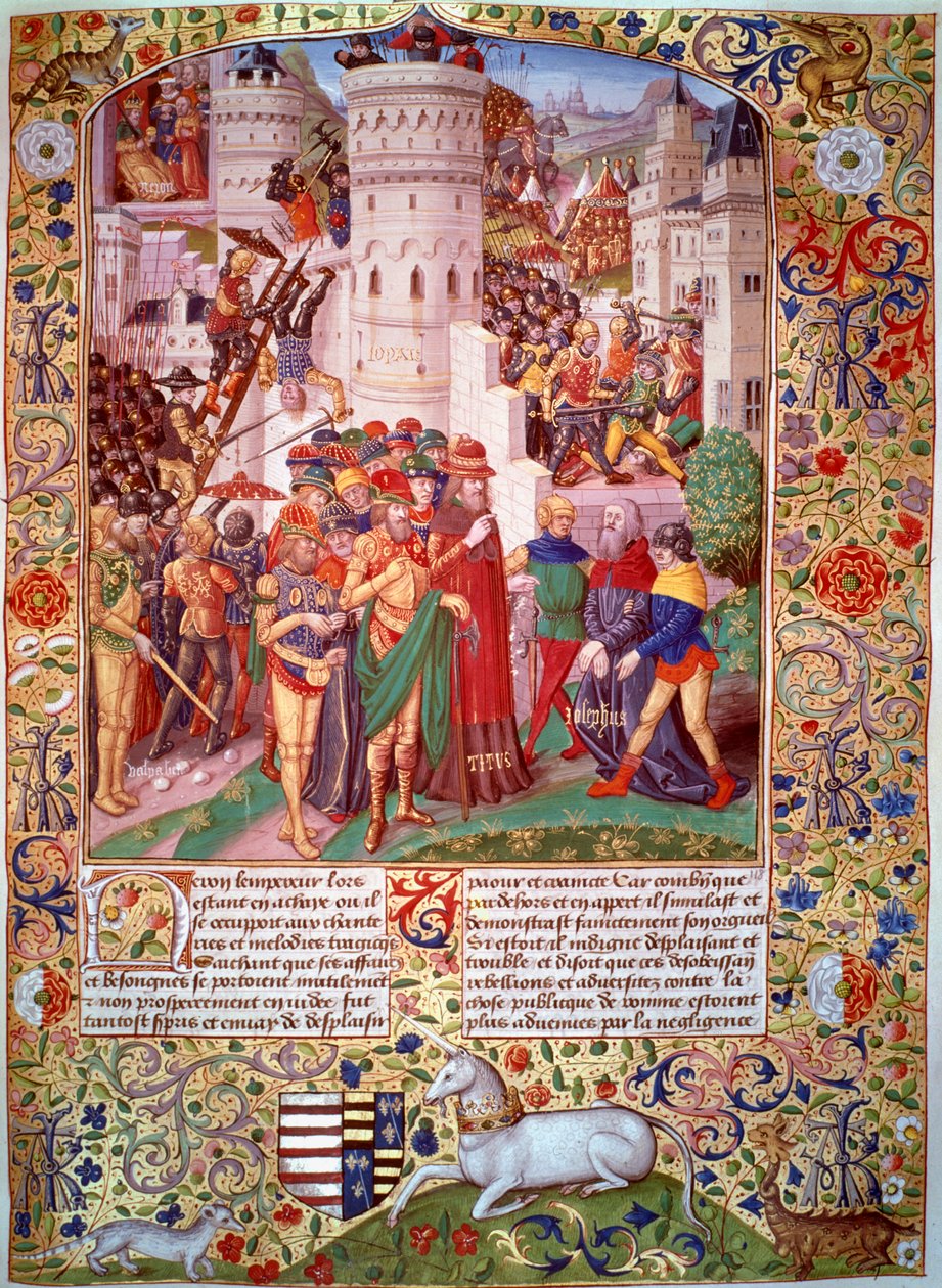 Flavius Josephus brakt for Titus, ved beleiringen av Jerusalem, 70 av Unbekannt