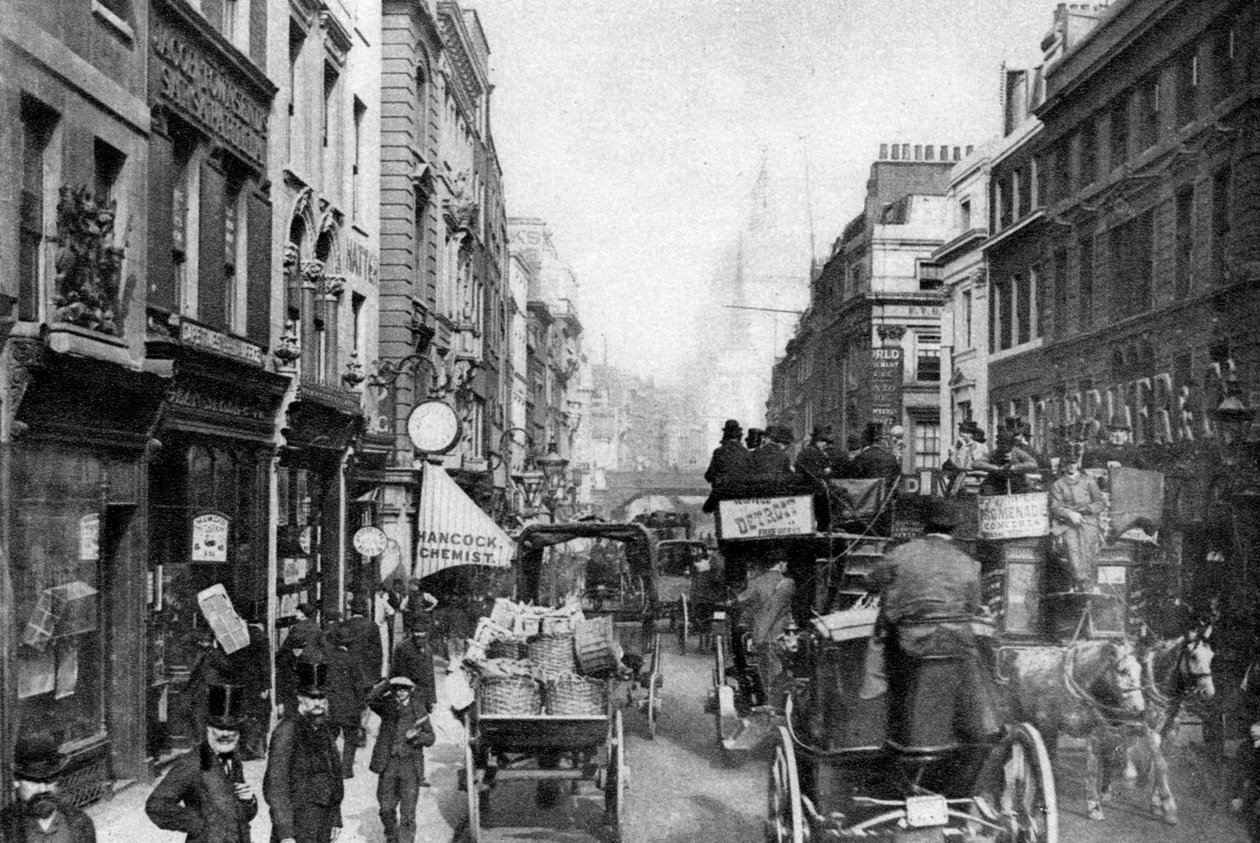 Fleet Street sett fra overfor Salisbury Court, London, 1880 1926-1927 av Unbekannt