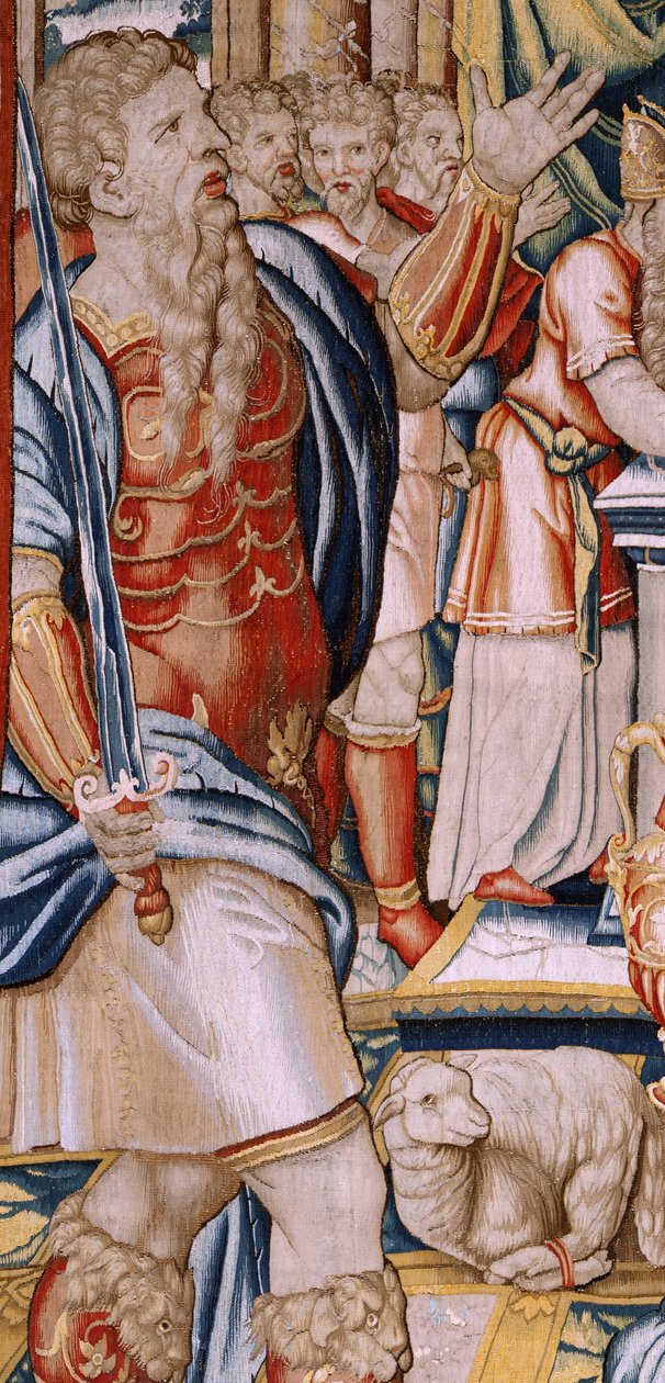 flamsk billedvev. Serien Hannibals historie. Hannibals ed (Juramento de Aníbal). Første billedvev i serien. Tegneserier anonym mester i Nederland. Produsere verksteder i Brussel. Ca 1570. Stoff Ull og silke, 6,5/7 varp pr cm. Størrelse 34 av Unbekannt