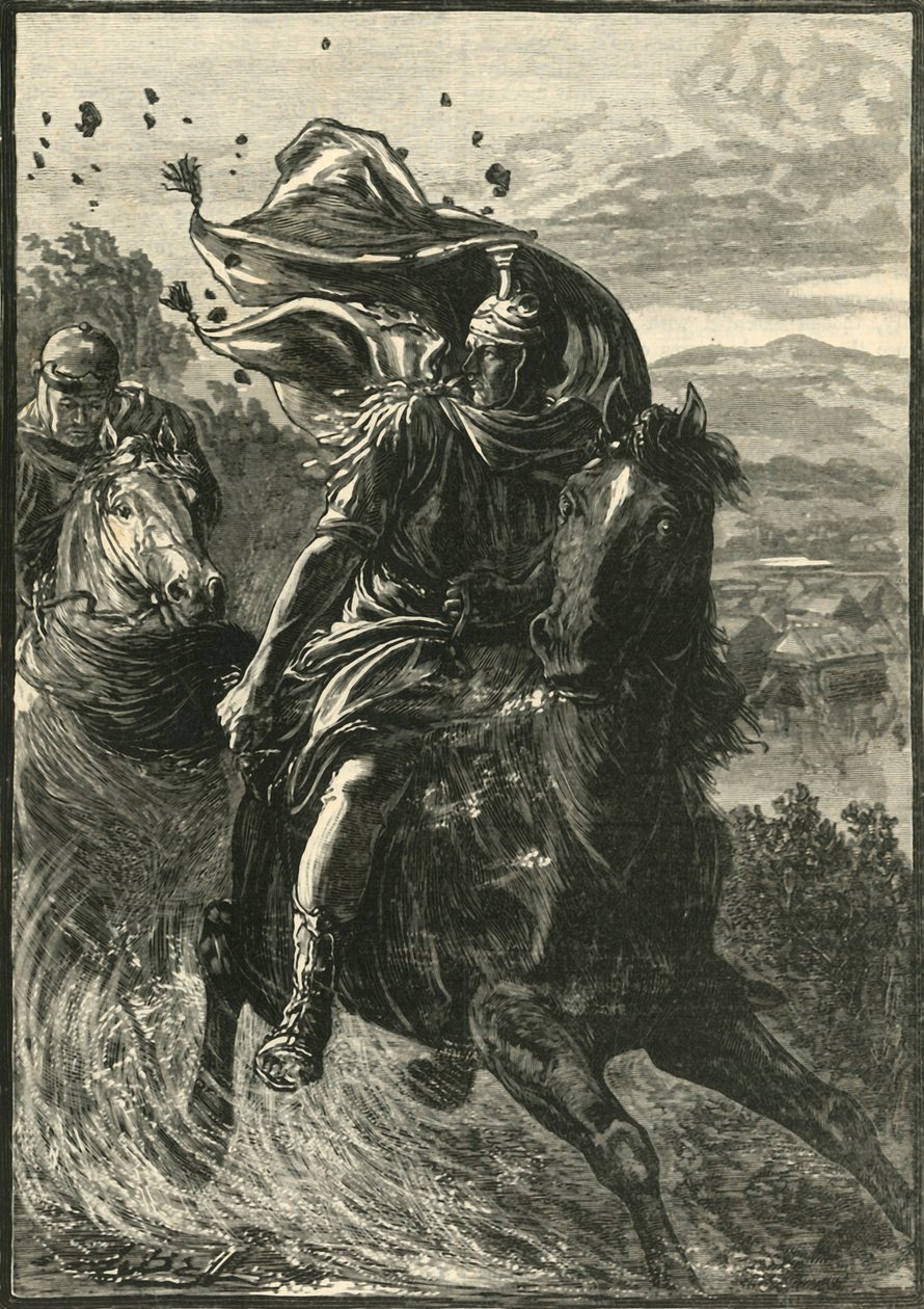 Flight of Pompey fra Battle-Field of Pharsalia, 1890. av Unbekannt