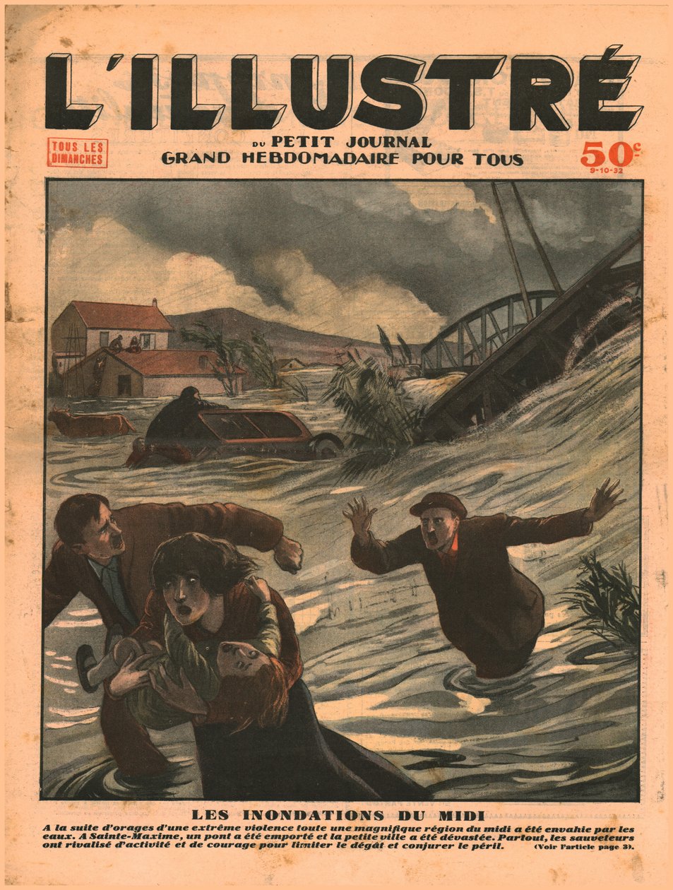 Flom i Sør-Frankrike, 1932. av Unbekannt