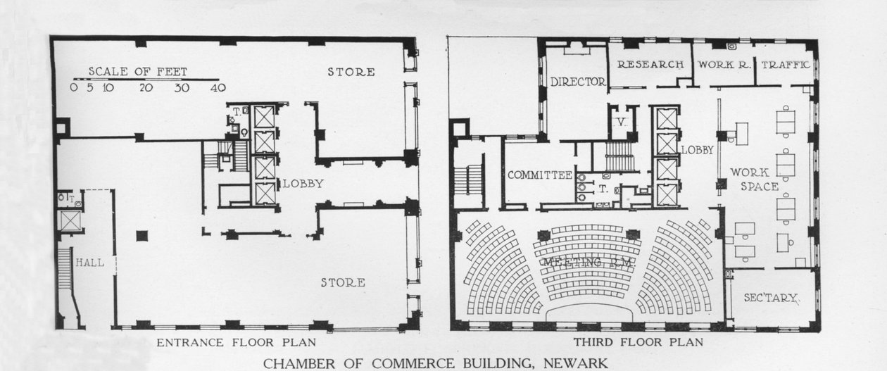 Plantegninger, Chamber of Commerce Building, Newark, New Jersey, 1924 av Unbekannt