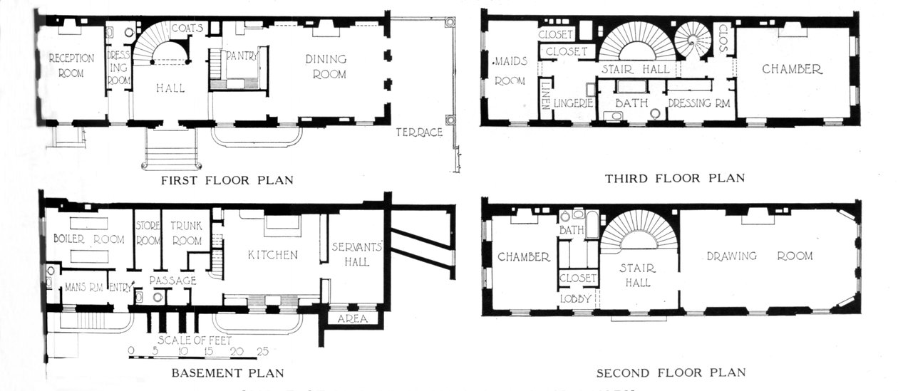 Plantegninger, huset til fru WK Vanderbilt, New York City, 1924 av Unbekannt