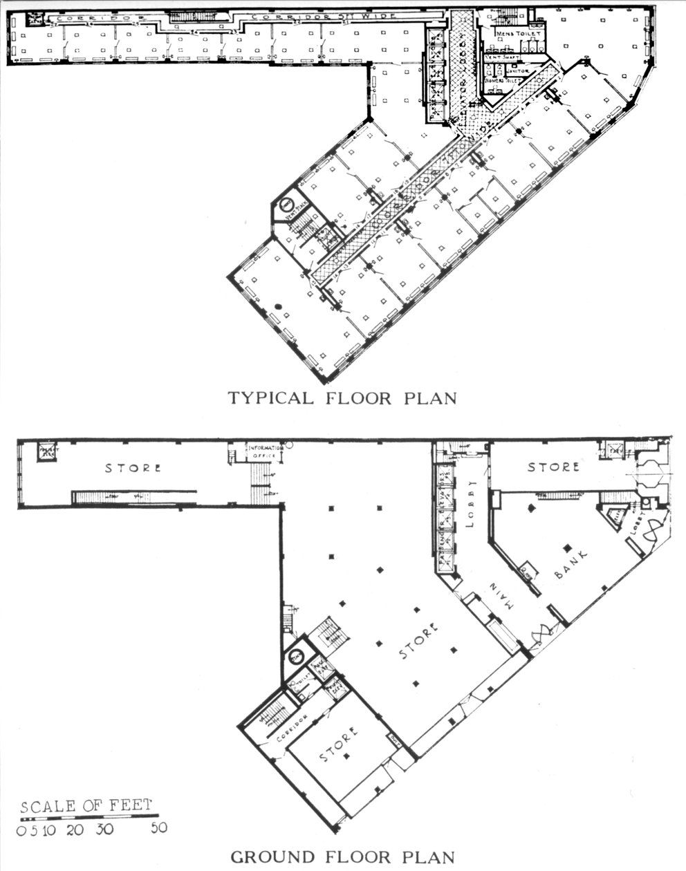 Plantegninger, Genesee Building, Buffalo, New York, 1924 av Unbekannt