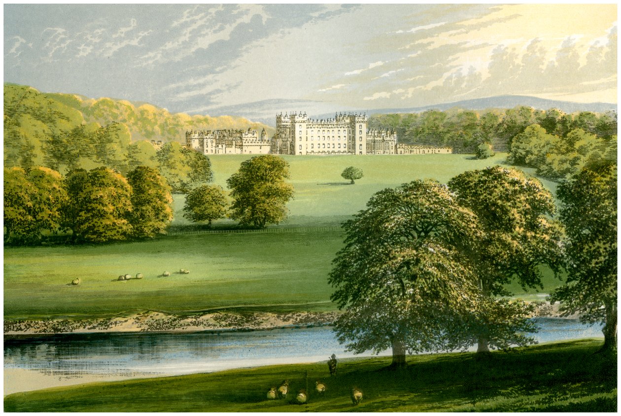 Floors Castle, Roxburghshire, Skottland, Duke of Roxburghe, c1880 av Unbekannt
