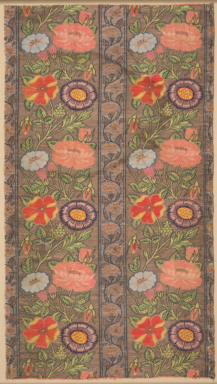 Floral stripete silke på gylden grunn, 1600-1650. av Unbekannt