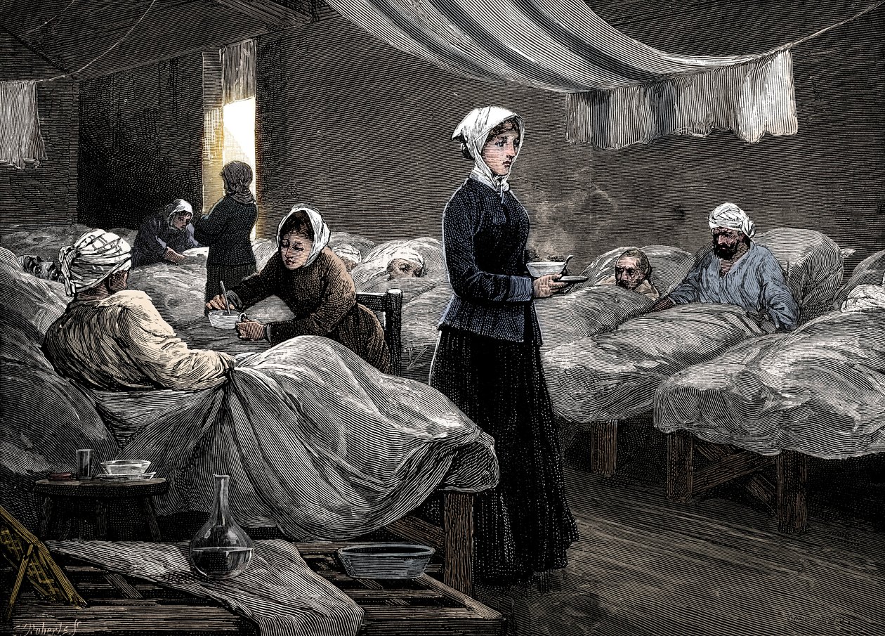 Florence Nightingale på brakkesykehuset i Scutari, c1880 av Unbekannt