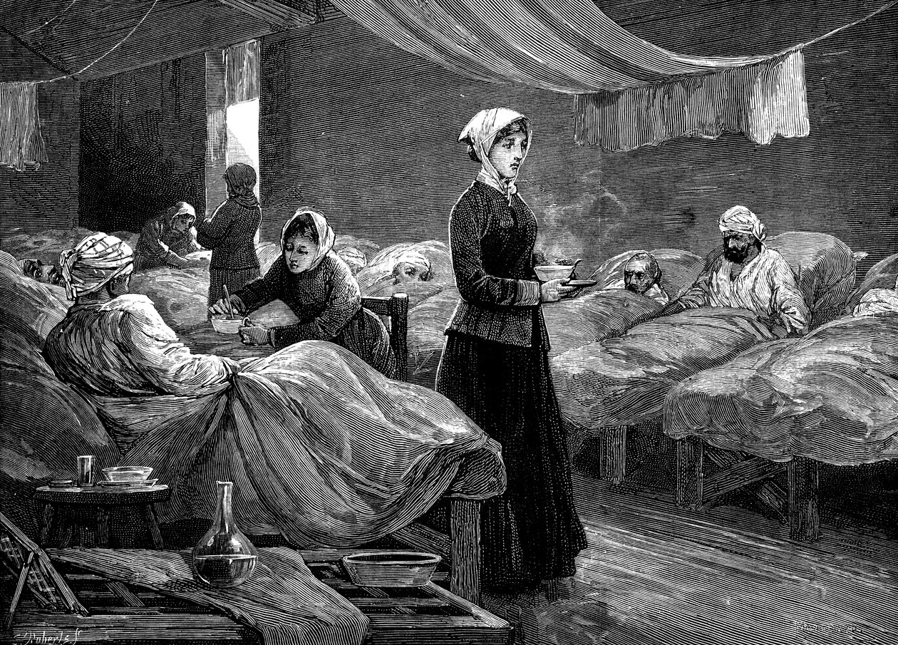 Florence Nightingale på brakkesykehuset i Scutari, c1880 av Unbekannt
