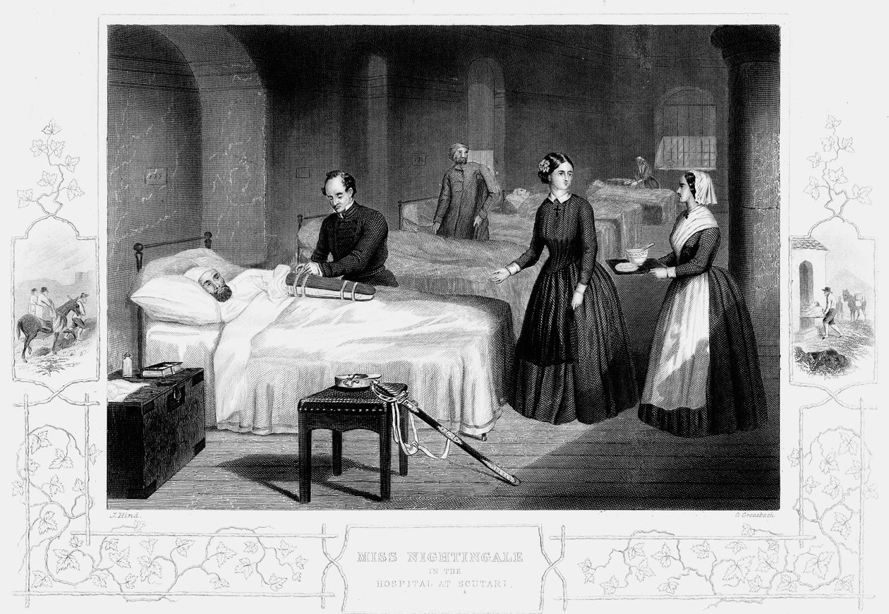 Florence Nightingale på sykehuset i Scutari, c1860 av Unbekannt