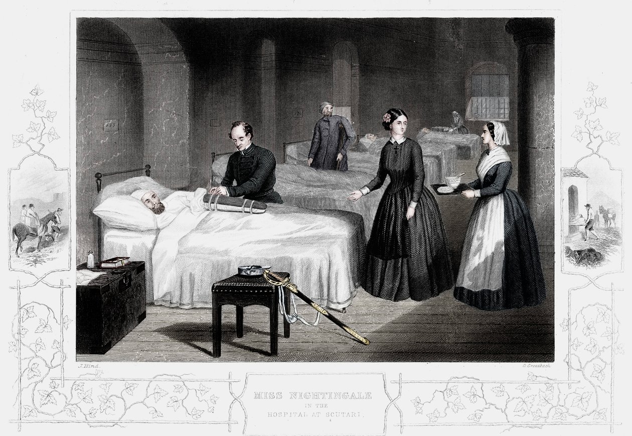 Florence Nightingale på sykehuset i Scutari, c1860 av Unbekannt