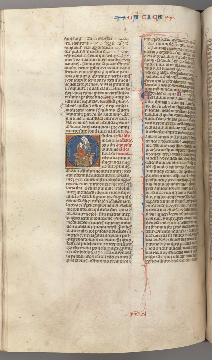 Fol. 249v, Song of Songs, historisk initial O, the Virgin and Child, ca. 1275-1300. av Unbekannt