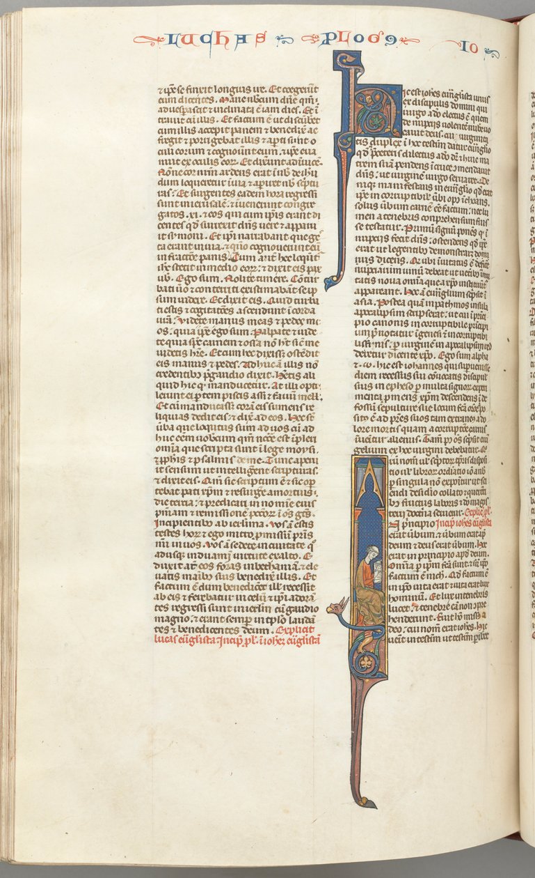 Fol. 425v, John, historisk initial I, John sittende skrift, ca. 1275-1300. av Unbekannt