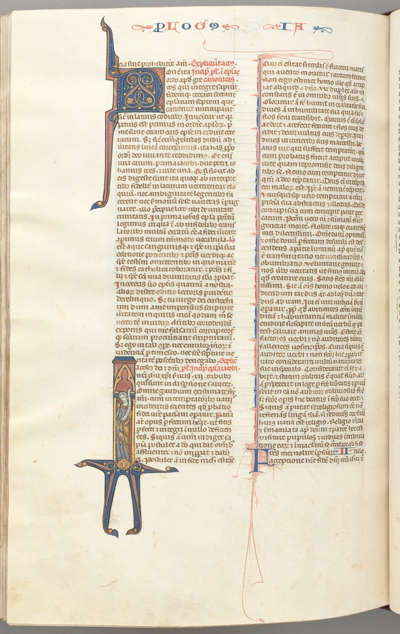 Fol. 476v, James, historisk initial I, James stående med en rulle, ca. 1275-1300. av Unbekannt