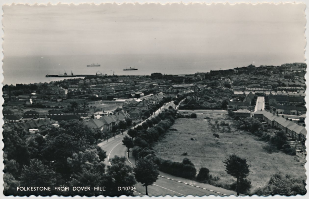 Folkestone fra Dover Hill, slutten av 1800-begynnelsen av 1900-tallet av Unbekannt