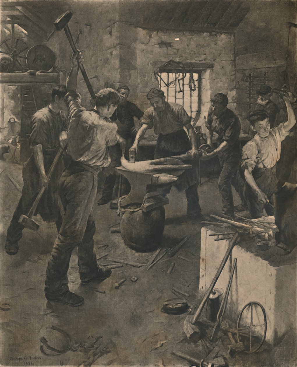 Forging the Anchor, 1892. av Unbekannt