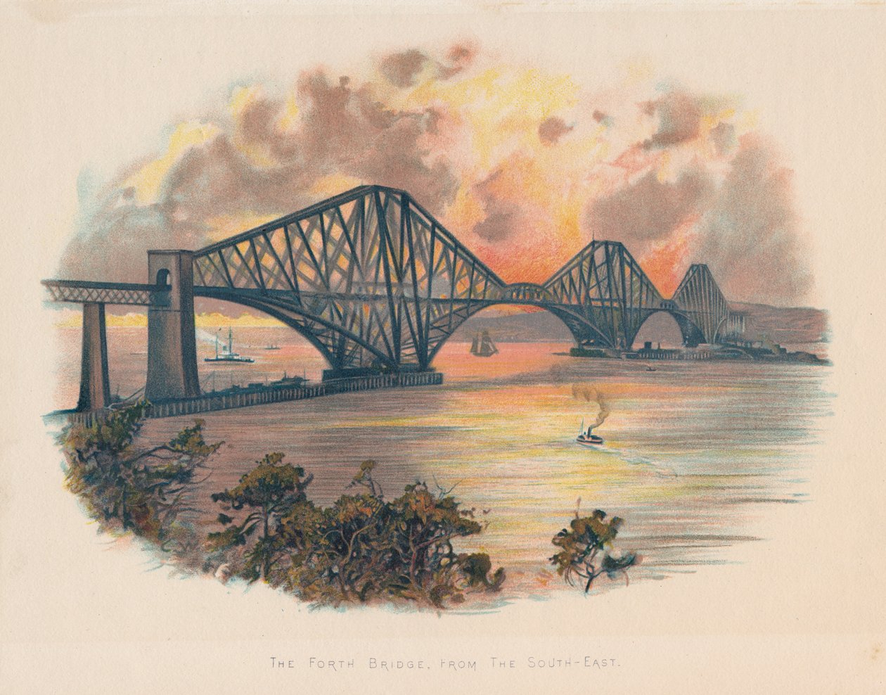 Forth Railway Bridge fra sør-øst, Skottland, c1895 av Unbekannt