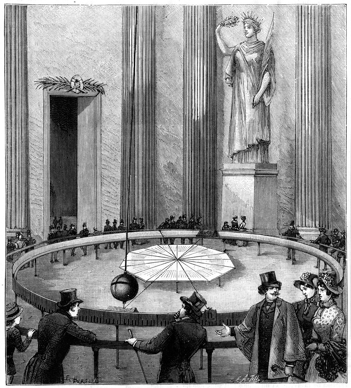Foucault bruker pendelen for å demonstrere jordens rotasjon, Paris, 1851 1887 av Unbekannt