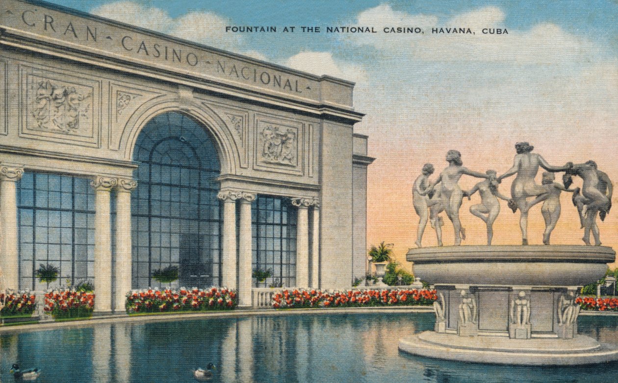 Fontene ved National Casino, Havana, Cuba, c1910 av Unbekannt