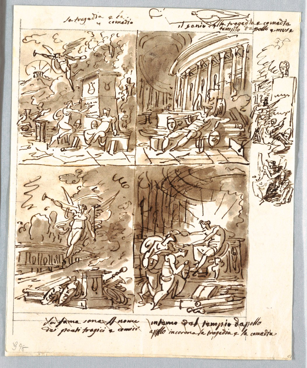 Fire Allegories of Commedia and Tragedy av Unbekannt