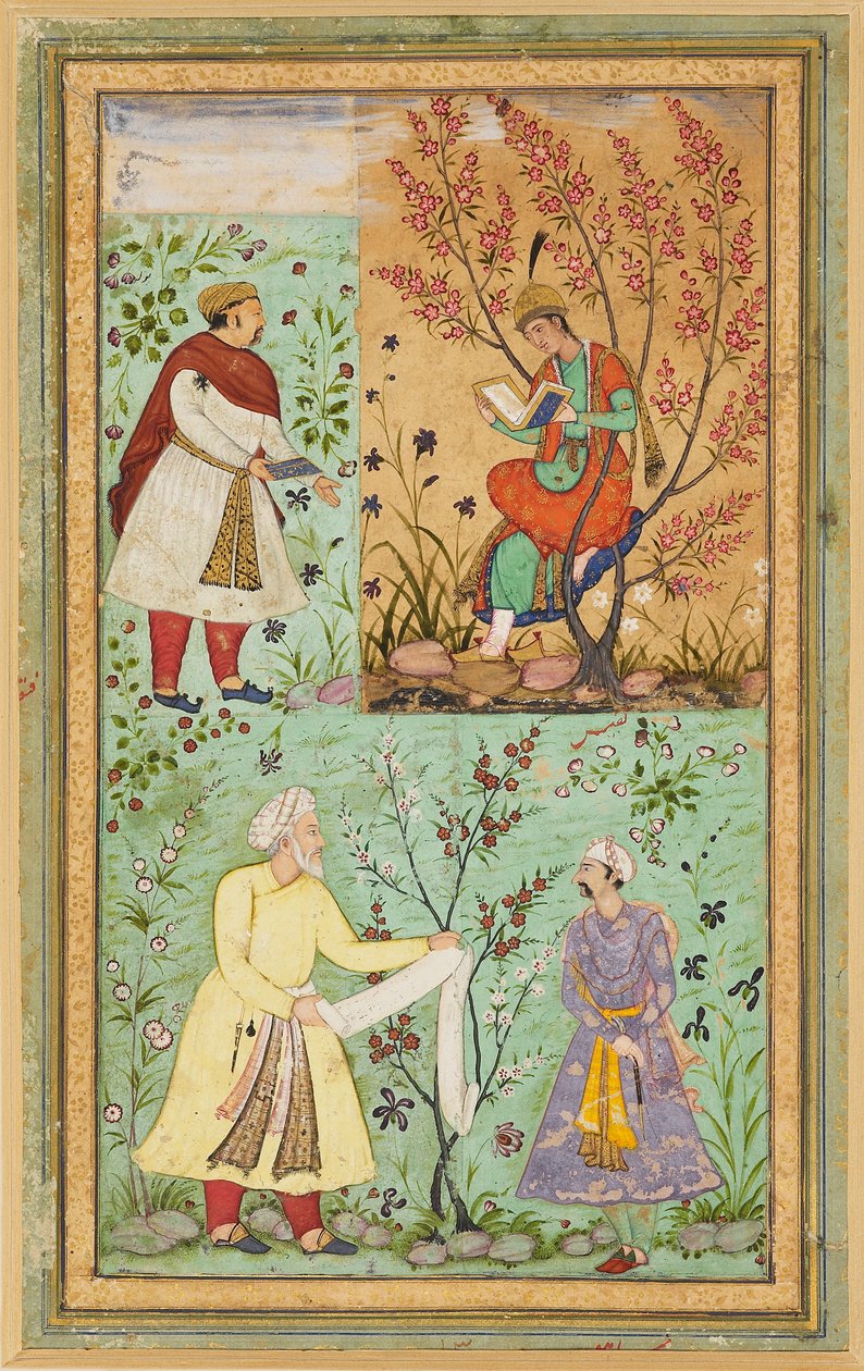 Fire figurer blant blomster, 1500-tallet av Unbekannt