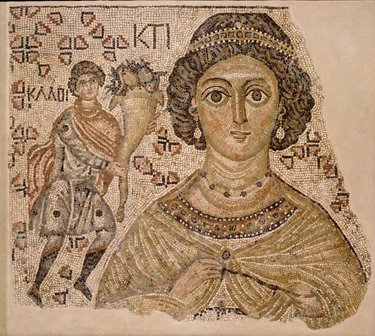 Fragment av en gulvmosaikk med en personifisering av Ktisis, bysantinsk, 500-550. av Unbekannt