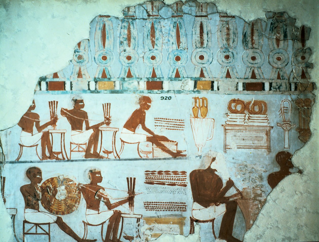 Fragment av malt gips fra graven til Sebekhotep, fra Theben, Egypt, 18. dynasti, c1400 f.Kr. av Unbekannt