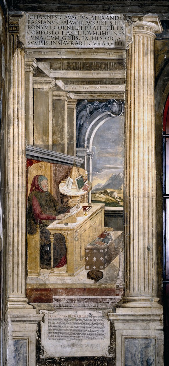 Francesco Petrarca i studiet sitt av Unbekannt