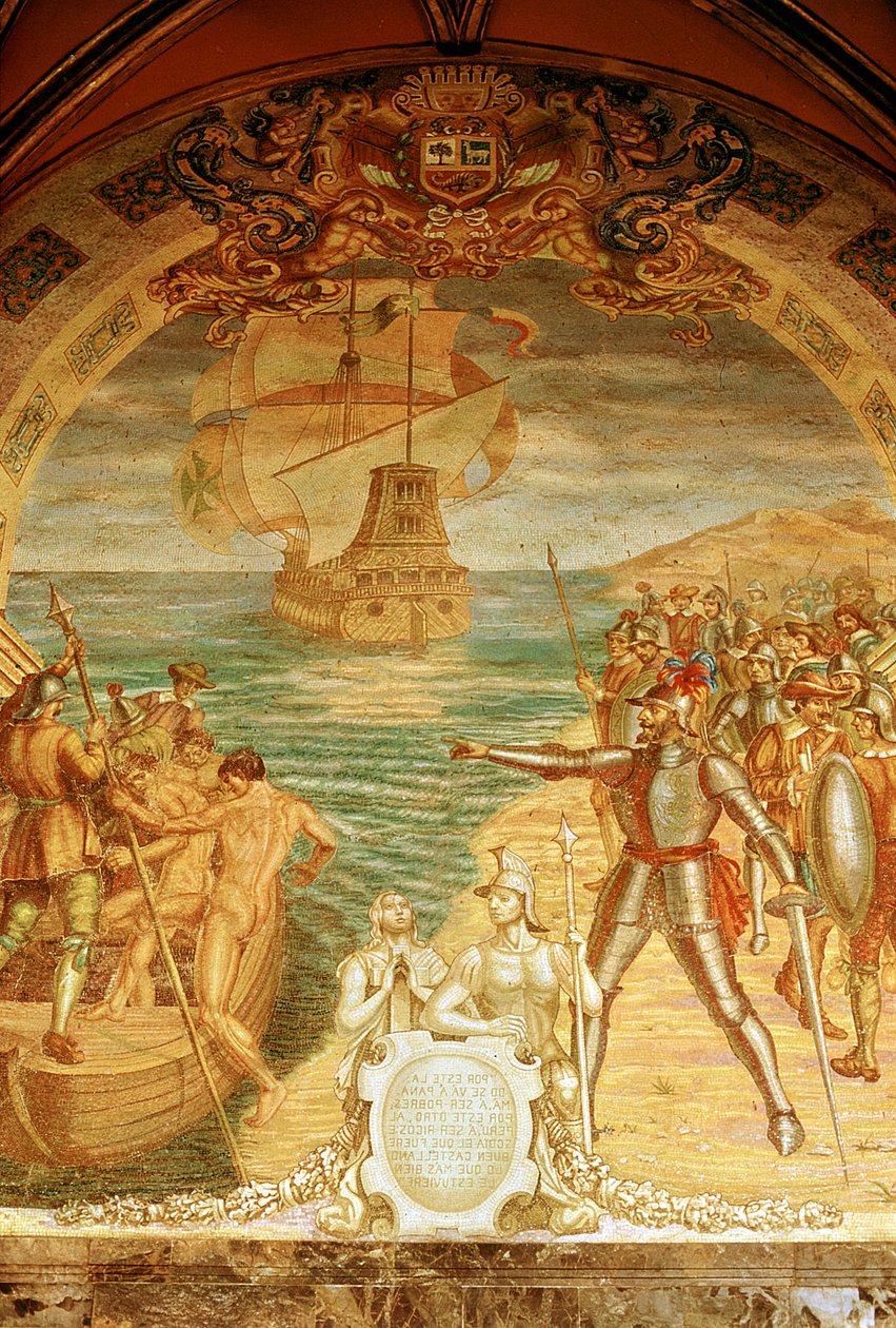 Francisco Pizarro c1478-1541, spansk conquistador av Unbekannt