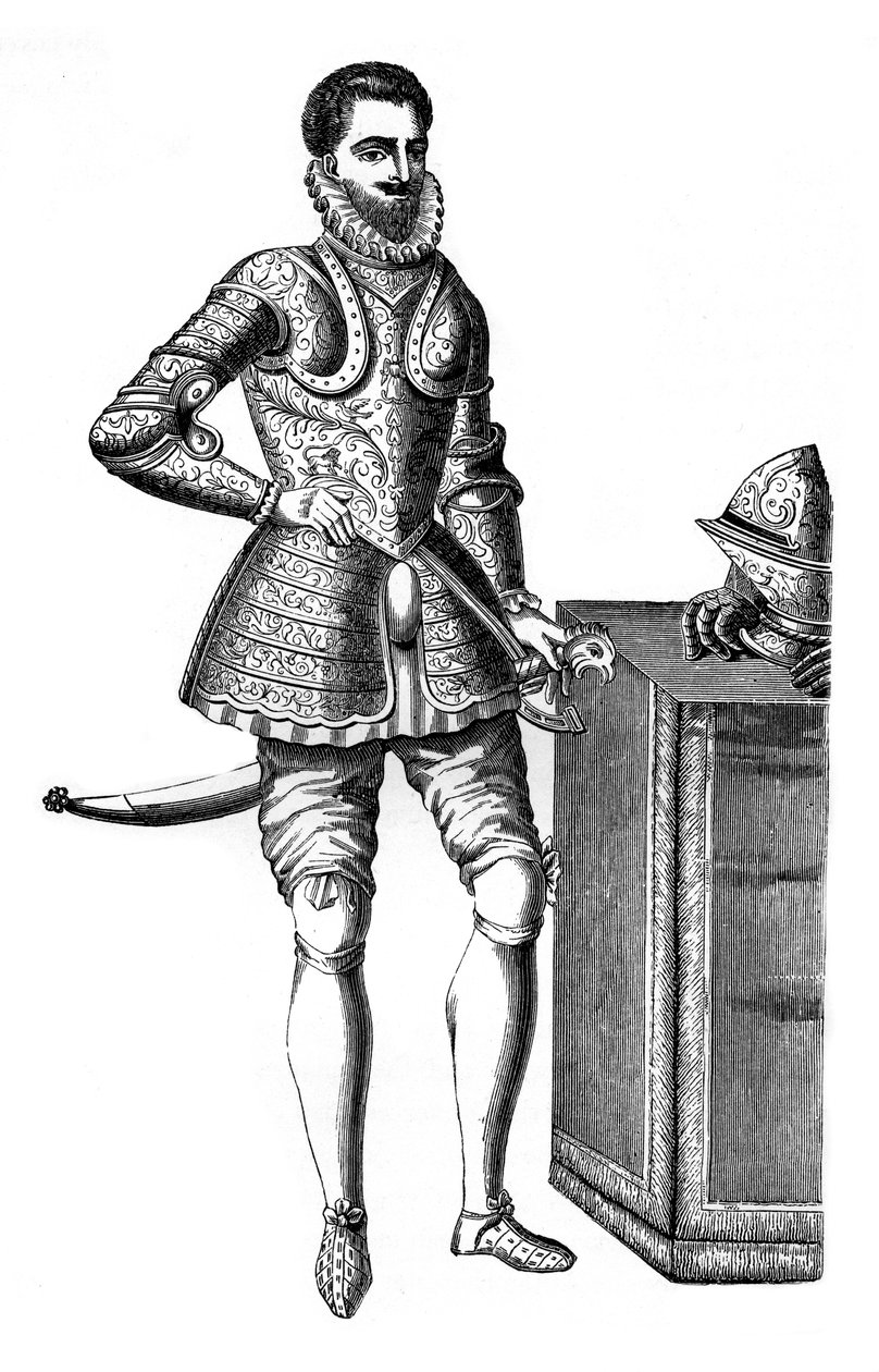 Francois, hertugen av Anjou og Alencon, i pansrede rustninger, 1500-tallet, 1870 av Unbekannt