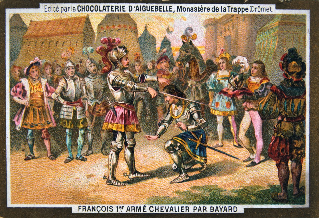 Francois I skaper ridder i Bayard, 1515, c1800-tallet av Unbekannt