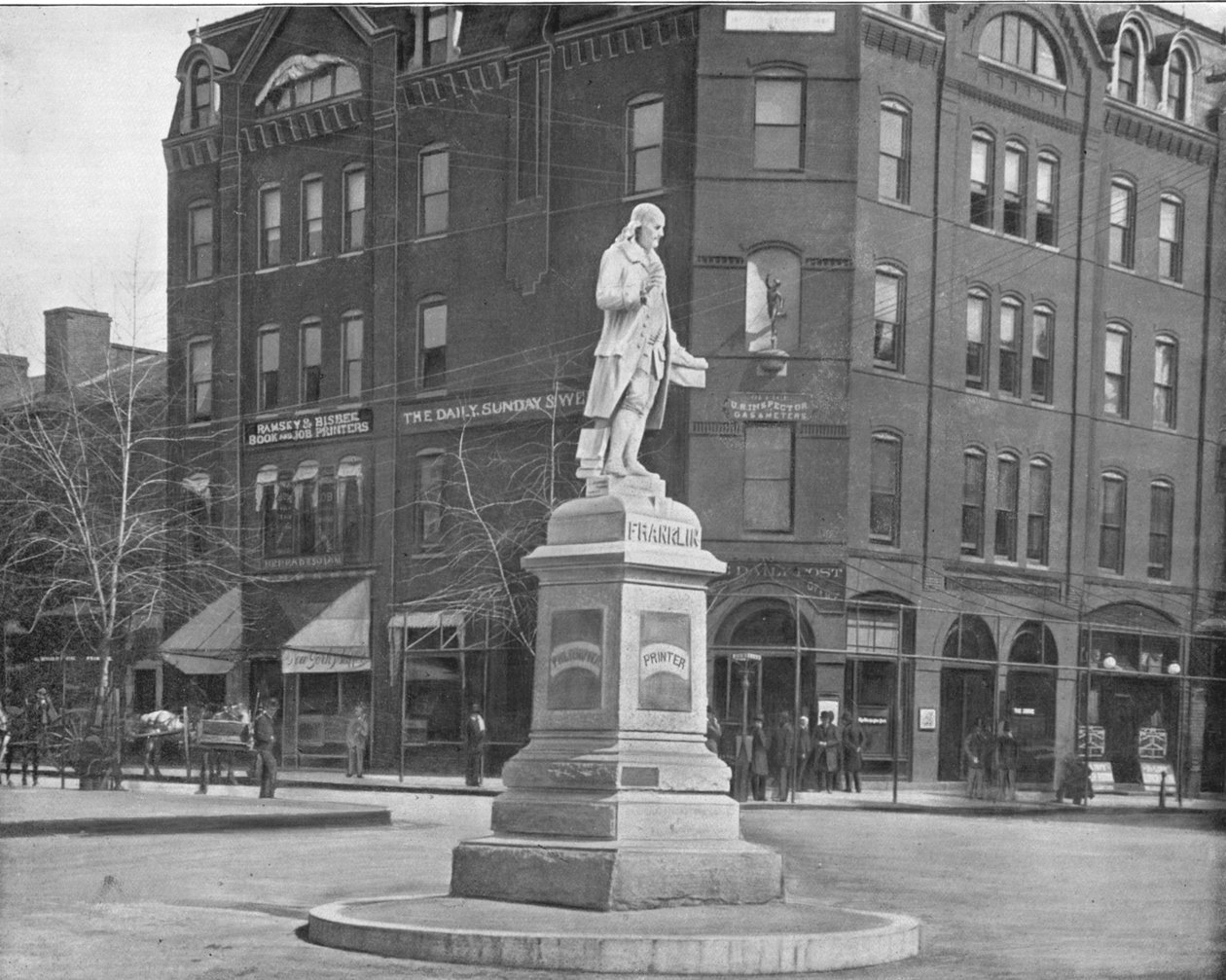 Franklin-statuen, Washington DC, USA, ca 1900. av Unbekannt