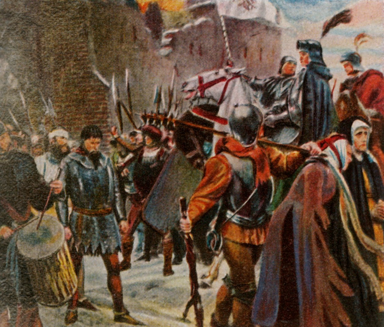 Frederick I, markgreve av Brandenburg, slår ned Quitzows, 1414, 1936. av Unbekannt