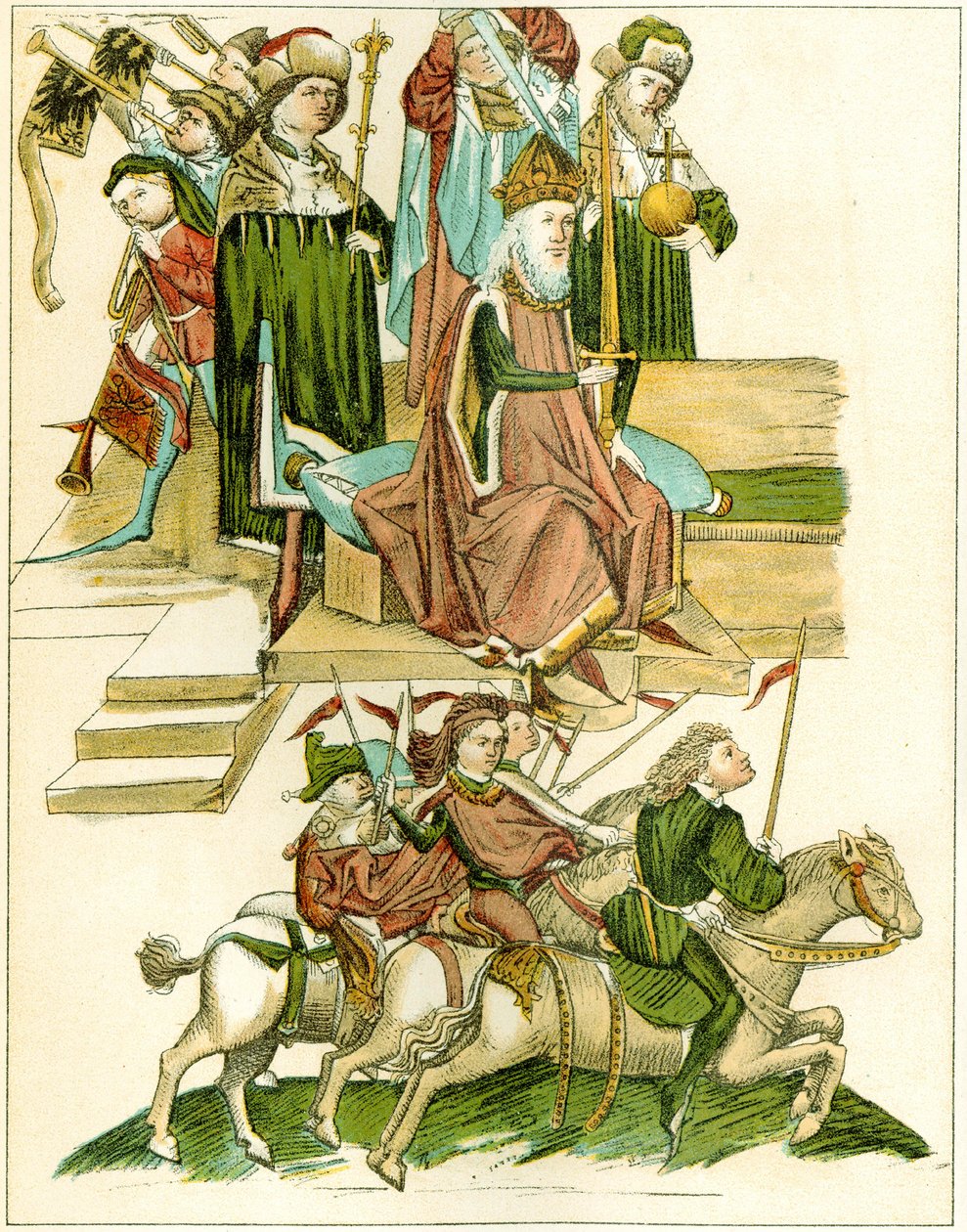 Frederick I mottar Brandenburg kopi av en illustrasjon fra Richentals illustrerte kronikk, ca. 1440 av Unbekannt