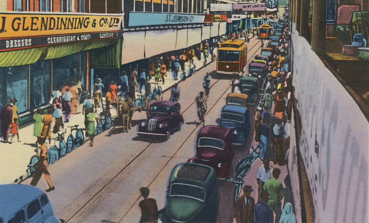 Frederick Street, Port of Spain, Trinidad, B.W.I., ca 1940-tallet. av Unbekannt