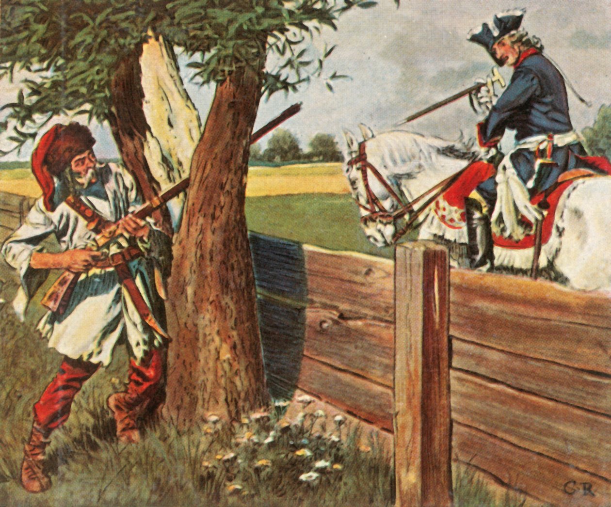 Fredrik den store slipper unna fare gjennom rask tenkning, 1758, 1936. av Unbekannt