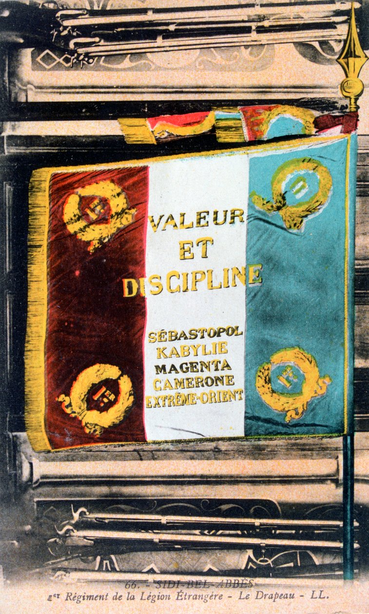 Fransk fremmedlegion-flagg, Sidi Bel Abbes, Algerie, 1900-tallet av Unbekannt