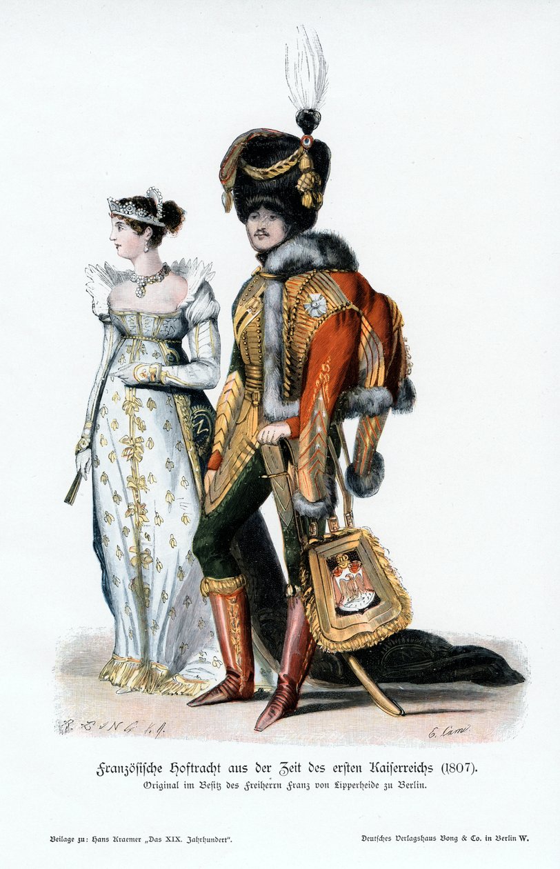 Fransk hoffkjole fra det første imperiets tid, 1807 av Unbekannt