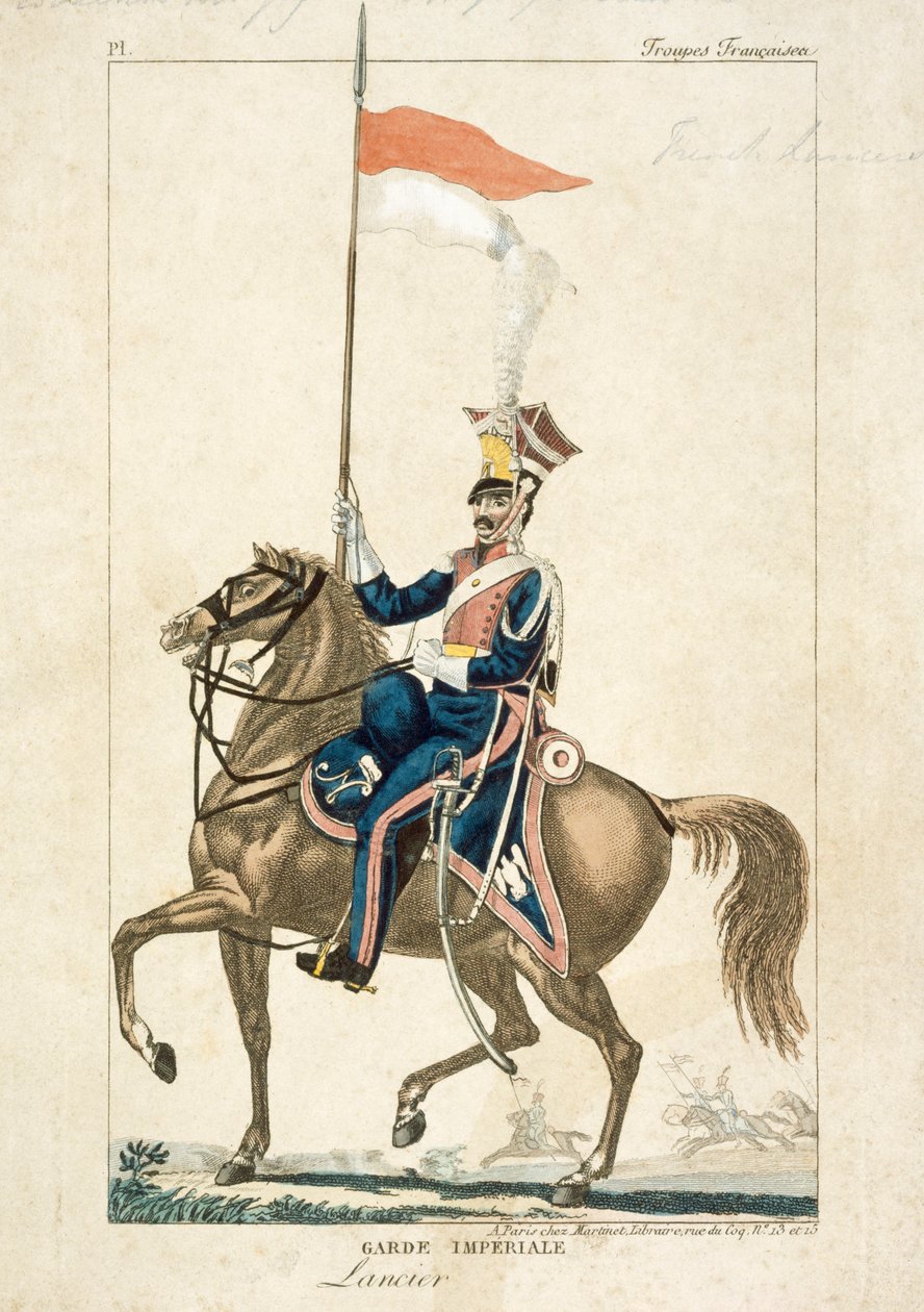 Fransk lanser av den keiserlige garde, Napoleonskrigene, c1815 av Unbekannt