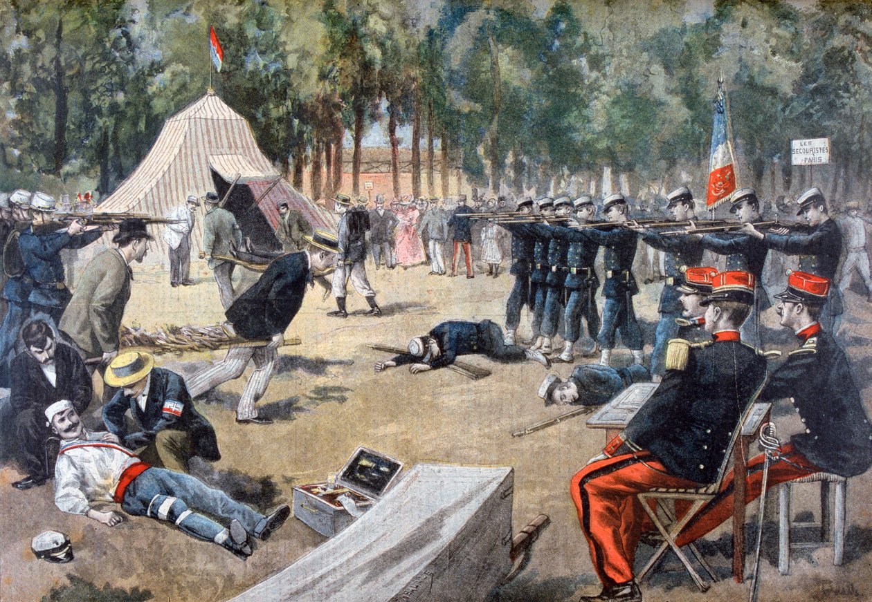 Franske militærmanøvrer: førstehjelpsarbeidere, 1897 av Unbekannt