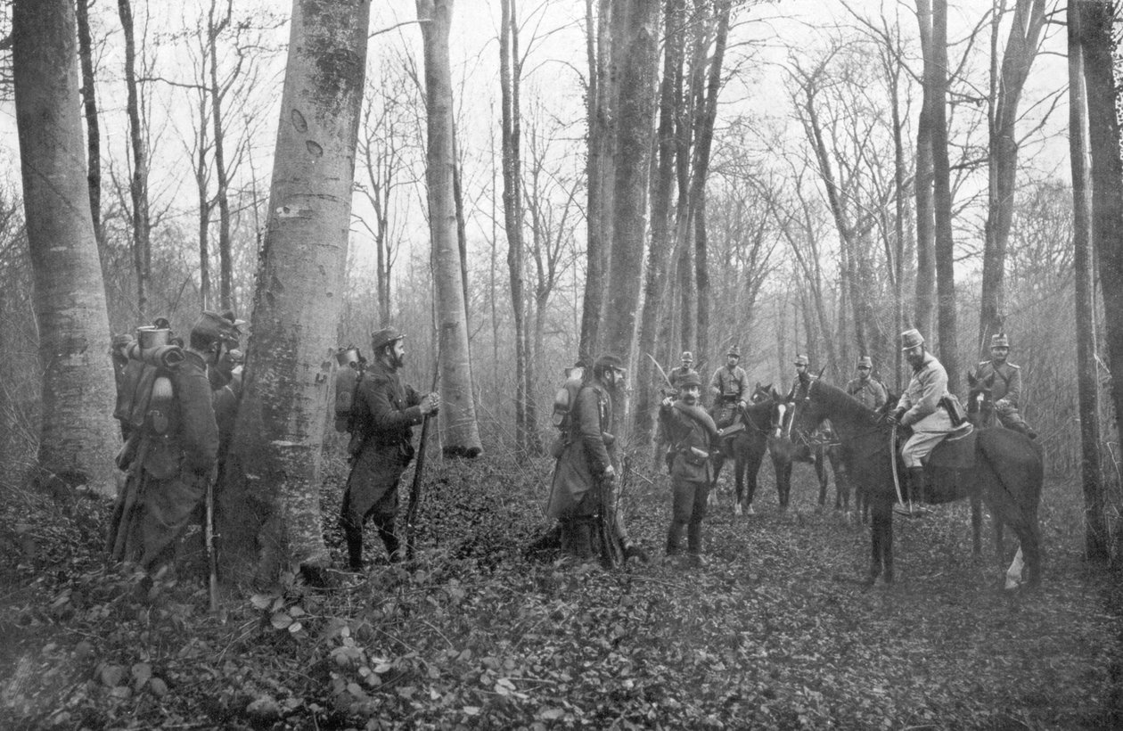 Franske patruljer i Argonne-skogen, Frankrike, 1915 av Unbekannt