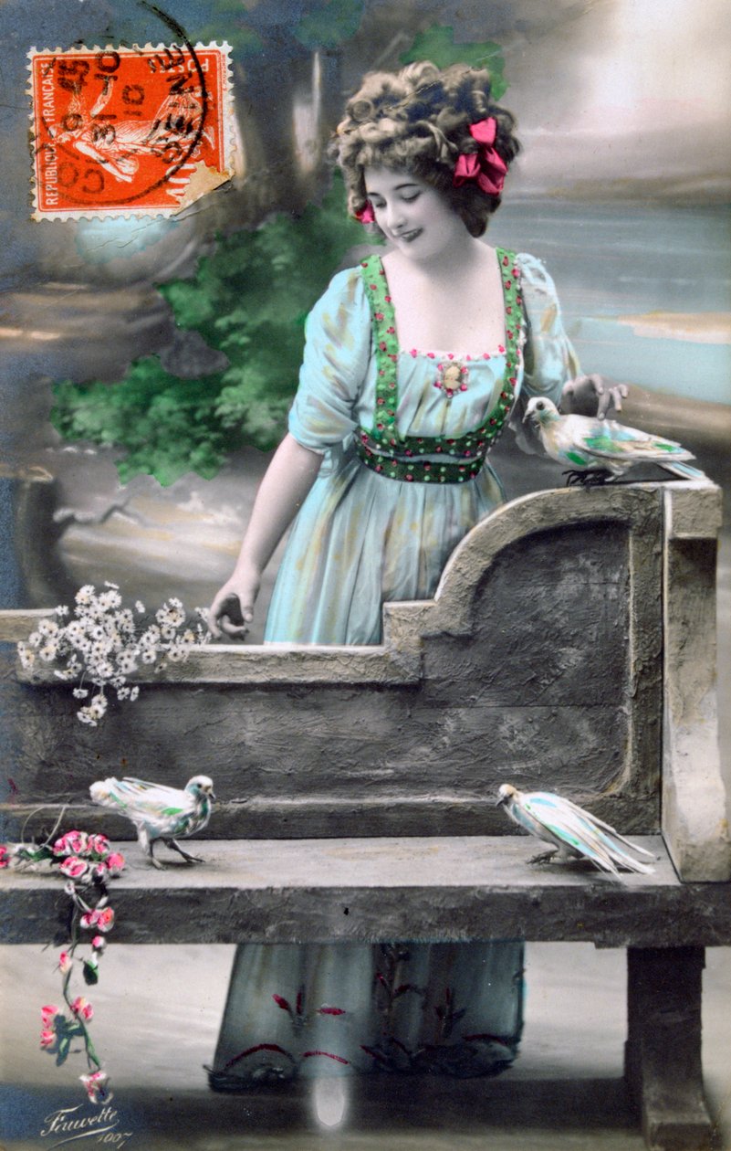 Fransk postkort, c1900 av Unbekannt