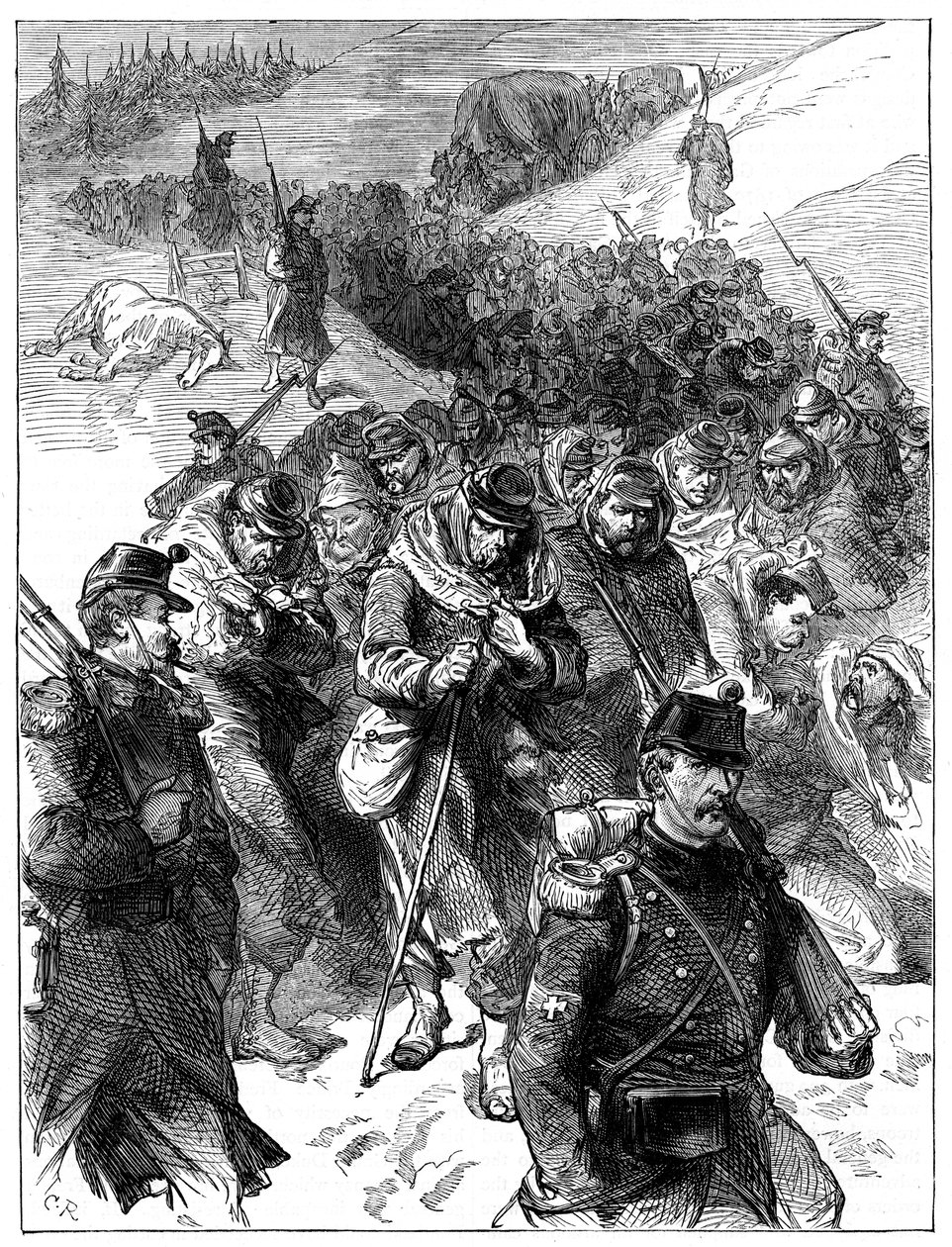 Fransk retrett til Sveits, 30. januar-1. februar 1871 c1880 av Unbekannt