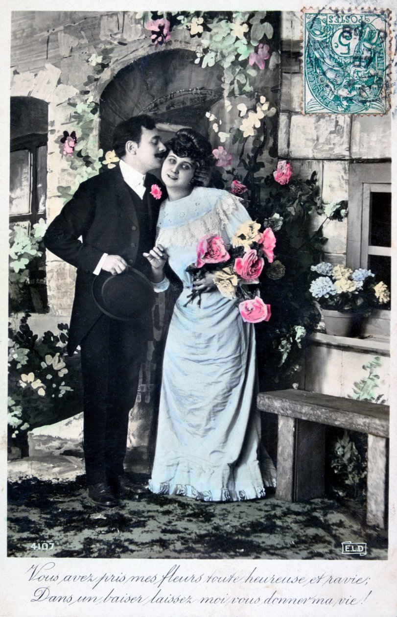 Fransk romantisk postkort, c1900 av Unbekannt