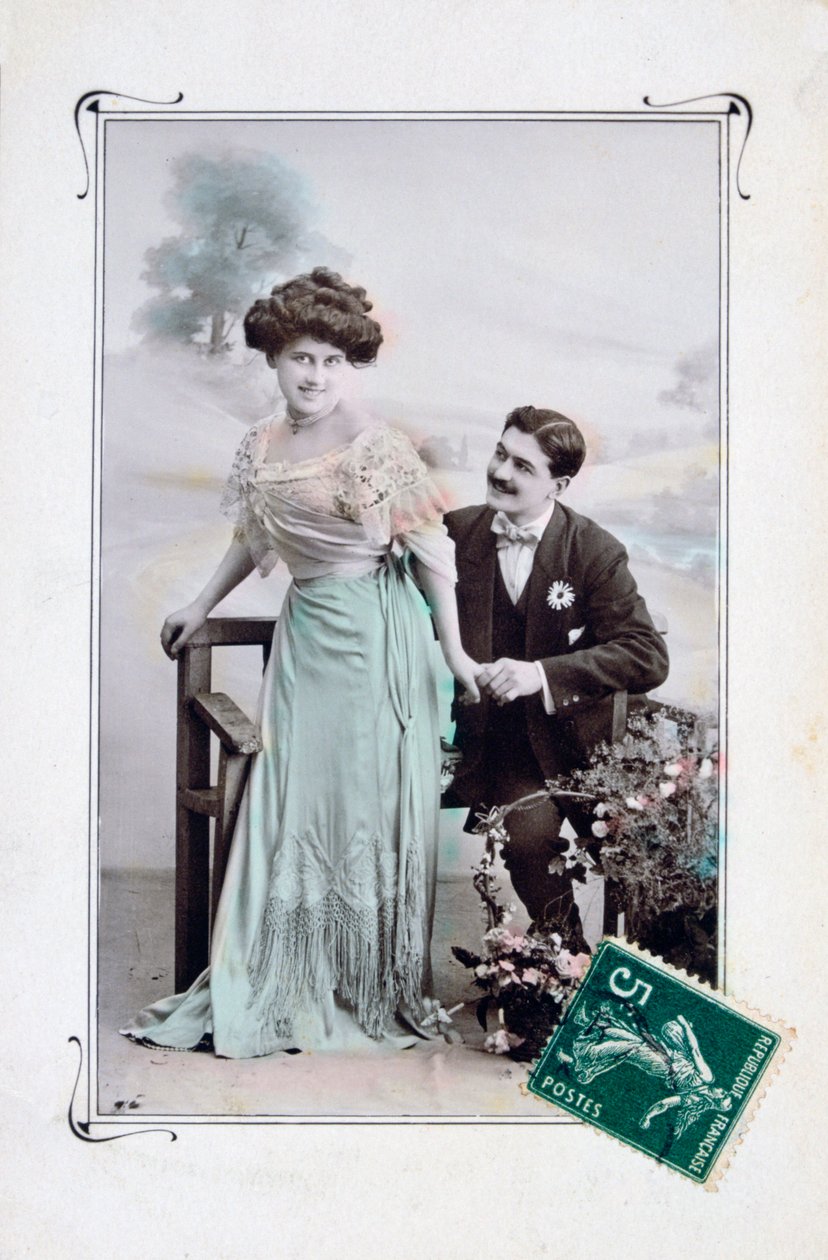 Fransk romantisk postkort, c1900 av Unbekannt