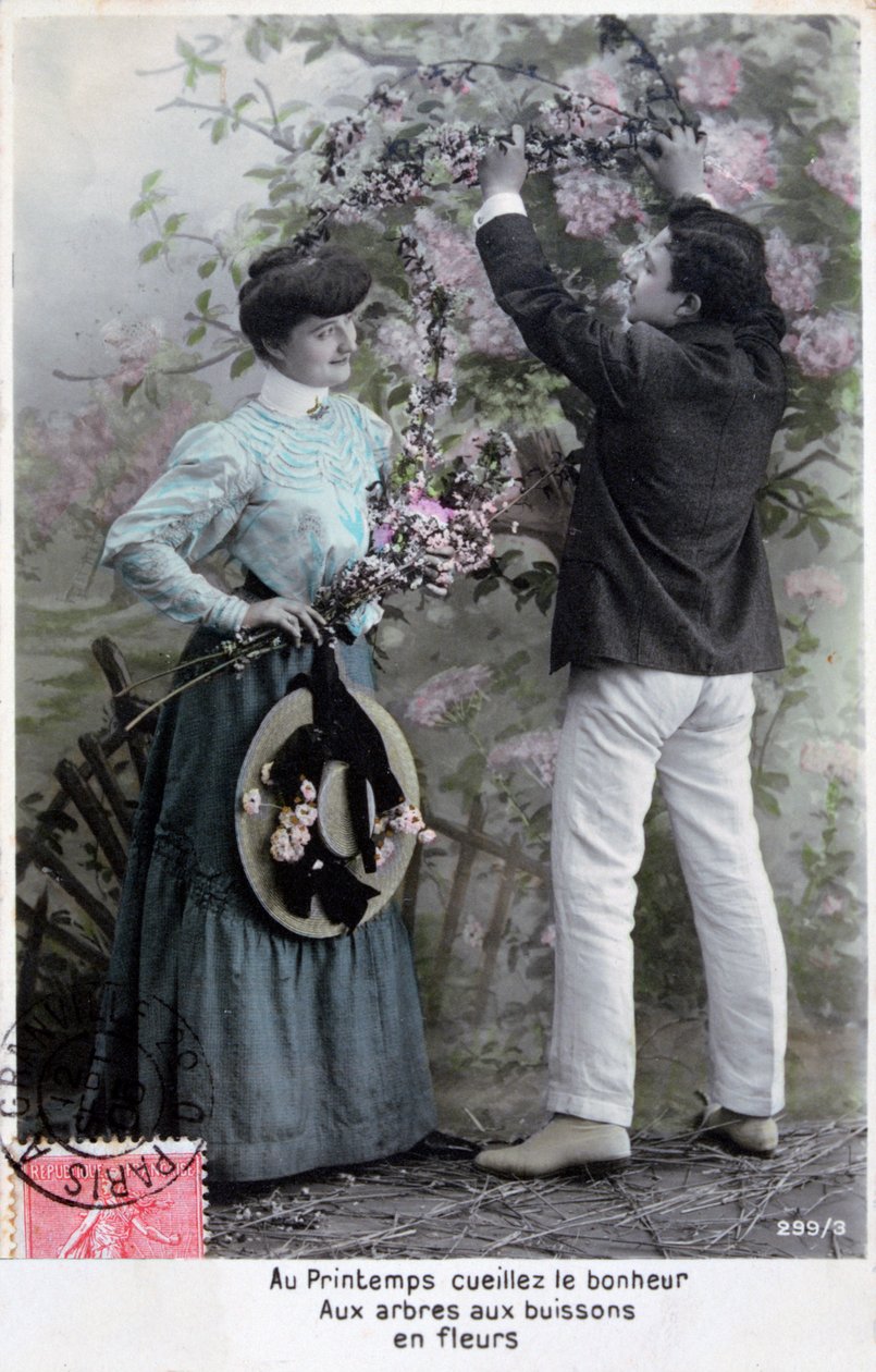 Fransk romantisk postkort, c1900 av Unbekannt
