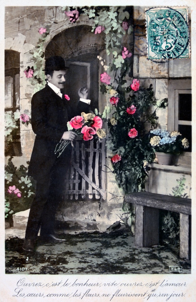 Fransk romantisk postkort, c1900 av Unbekannt