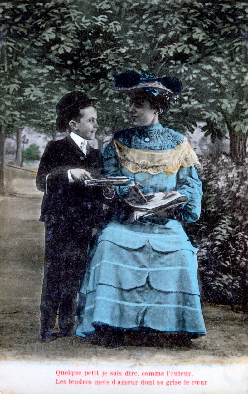 Fransk romantisk postkort, c1900 av Unbekannt