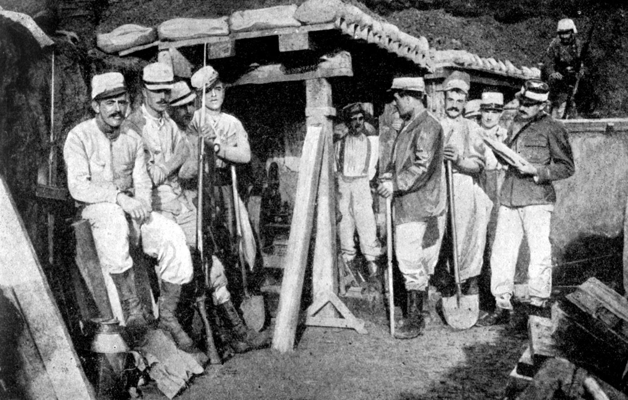 Franske sappere som legger miner, Frankrike, første verdenskrig, 1914 av Unbekannt