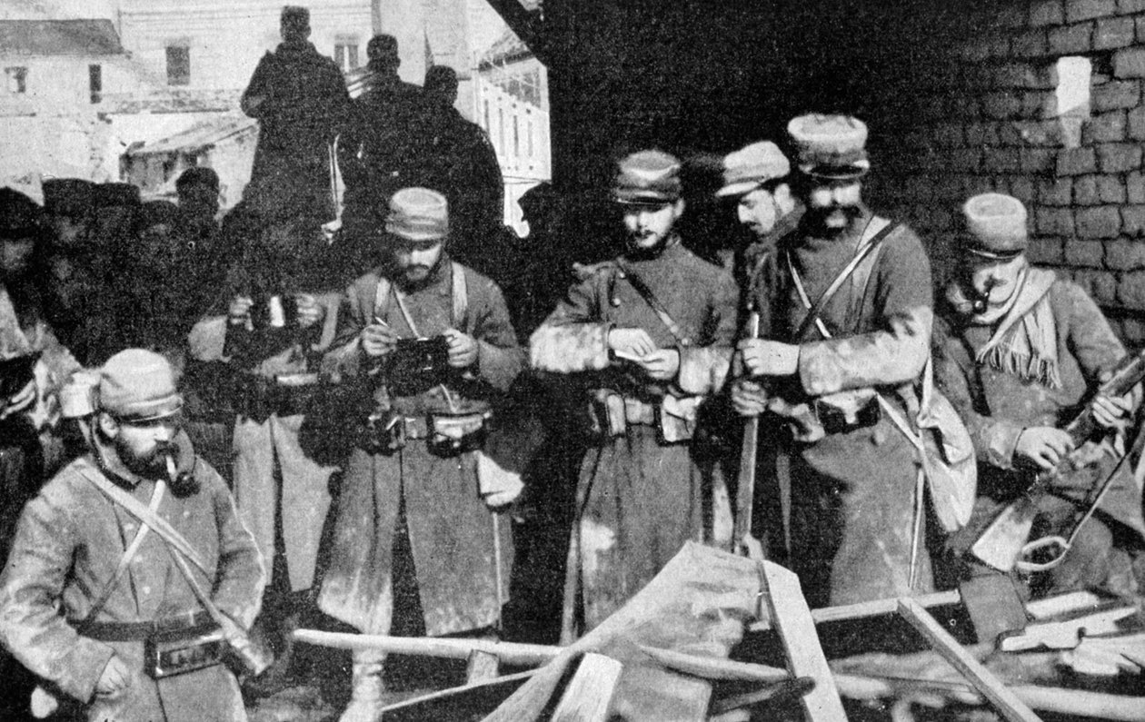 Franske soldater i ro i Champagne, Frankrike, første verdenskrig, 1915 av Unbekannt